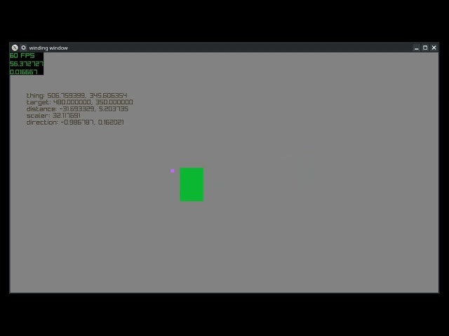 linear movement towards a point with Raylib C
