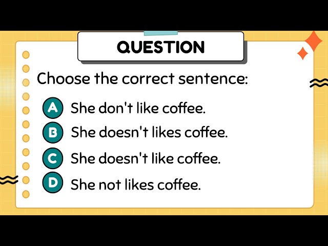 ENGLISH GRAMMAR TEST FOR GRADE 10