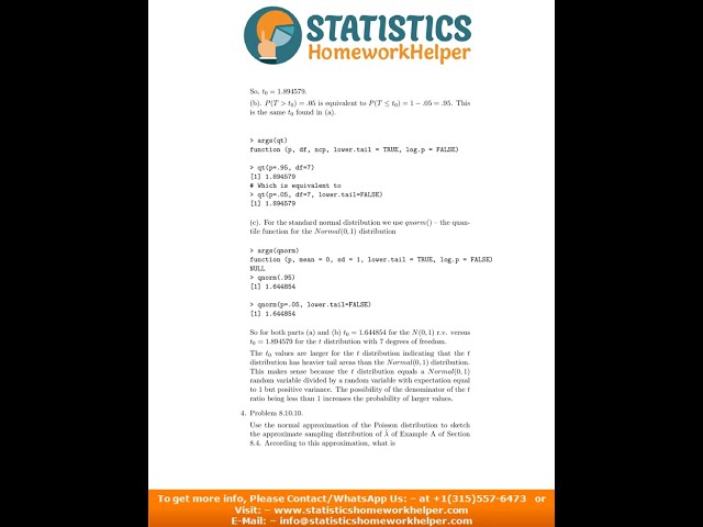 Statistics Homework Help