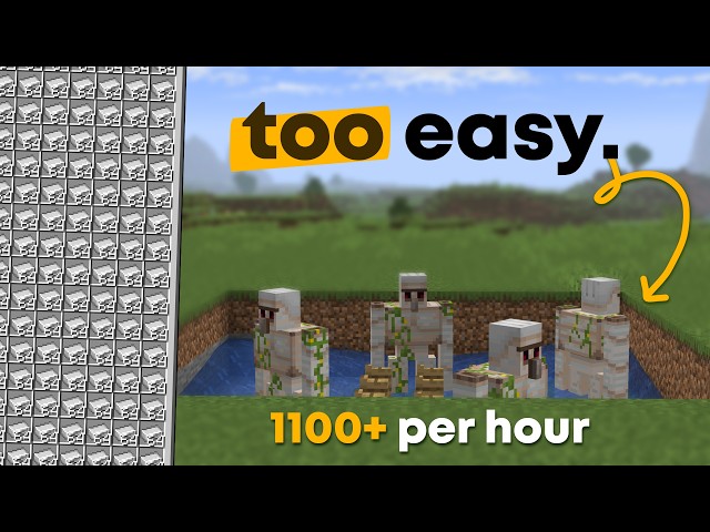 EASY Minecraft Iron Farm 26.1+ (17+ Stacks Per Hour)