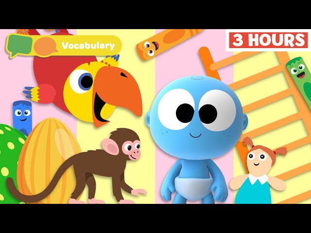 Vocabulary for Toddlers & Kids | First Words w Larry | Learning New words | First University