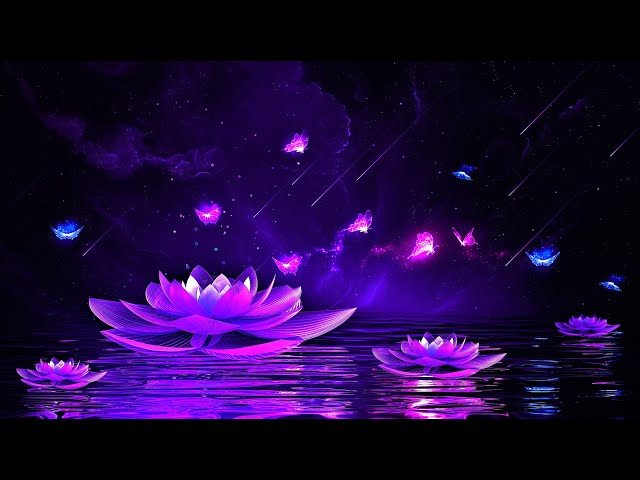 Peaceful Night 💜 Soothing Deep Sleep Music ★ Calming Meditation Healing 528Hz