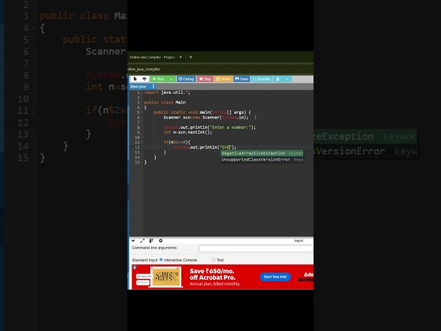 odd or even in java ||#java #odd #even #interview #dsa #coding #round #freshers #tamil #programming