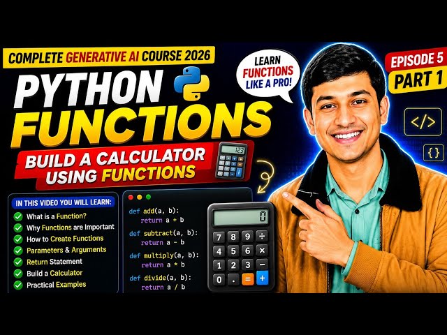 Python Functions Explane | Build a Calculator Using Functions | Episode 5 Part 1| Urdu/Hindi