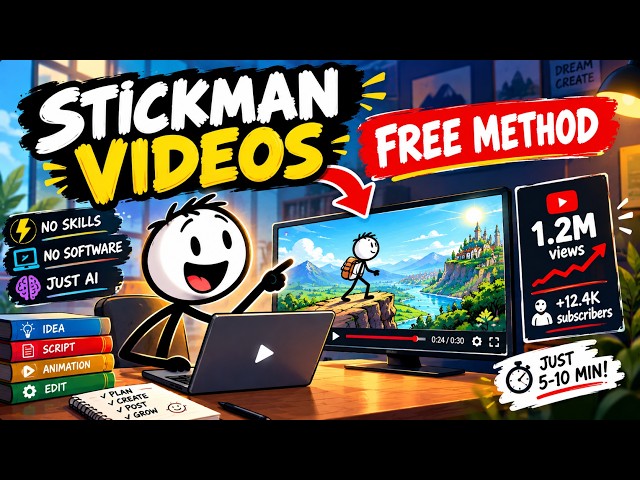 How to Make Stickman Animation Videos with AI (FREE Method) | 5–10 Min Tutorial