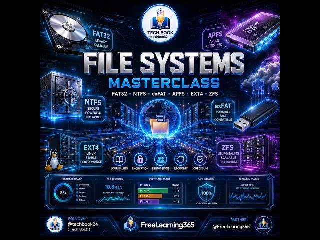 File Systems Explained 🚀 FAT32 vs NTFS vs exFAT vs APFS vs EXT4 vs ZFS  #FileSystem #NTFS #FAT32