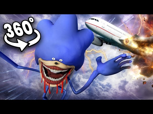 Shin Sonic Ate Everyone on the Plane | 360° Crash Landing | Scary VR 360 Sonic Tapes Video