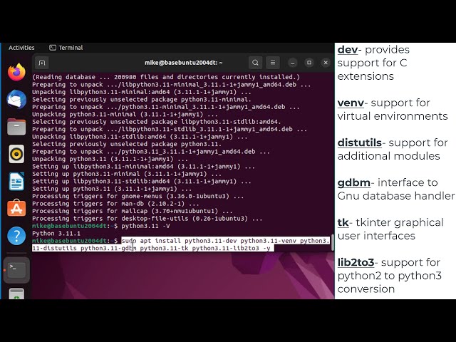 Install Python 3.11 in Ubuntu 22.04 Desktop
