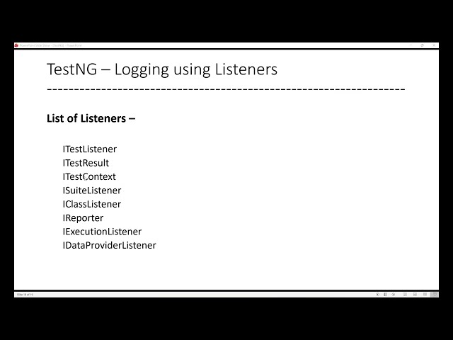 TestNG Listeners Explained | ITestListener with Real-Time Examples | TestNG Tutorial 2026