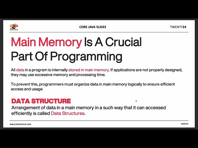 Main Memory (RAM) is Crucial | Understanding RAM in Computer Fundamentals | Java Basics | S2P