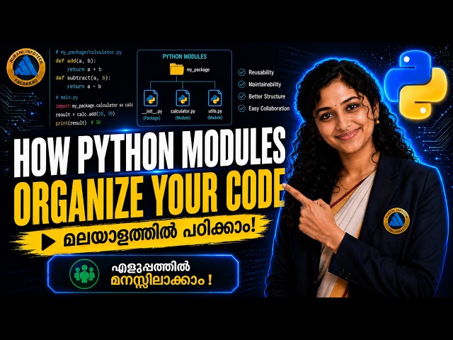 Python Programming #15: Modules | Free Malayalam Course (BTech, CBSE, BSc, MCA, MSc)