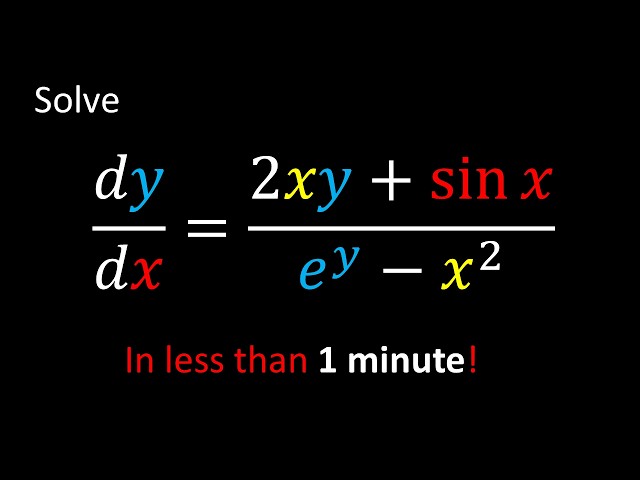 Monster Differential Equation | Nice Trick | Don't Watch if You Know How to Solve It