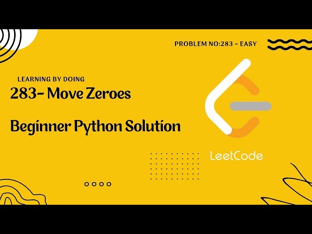 Move Zeroes | LeetCode Solution in Python | Easy Problem #tamil #cs #leetcode #matrix #code