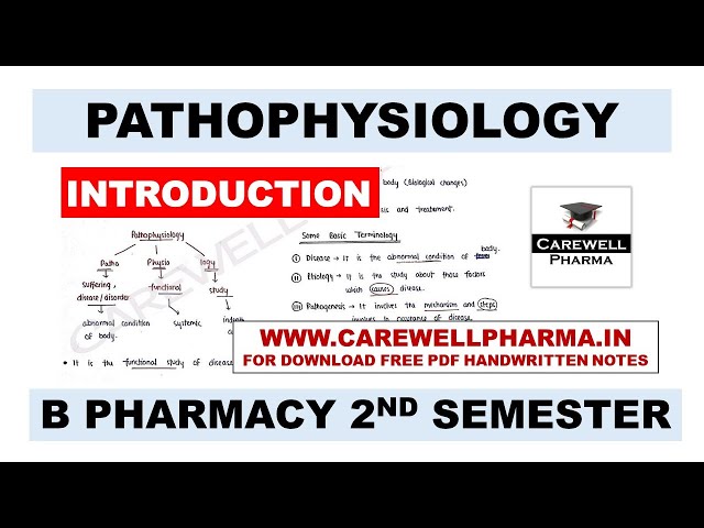 Introduction to Pathophysiology || Pathophysiology B Pharm 2nd Semester || B Pharmacy 2nd Semester