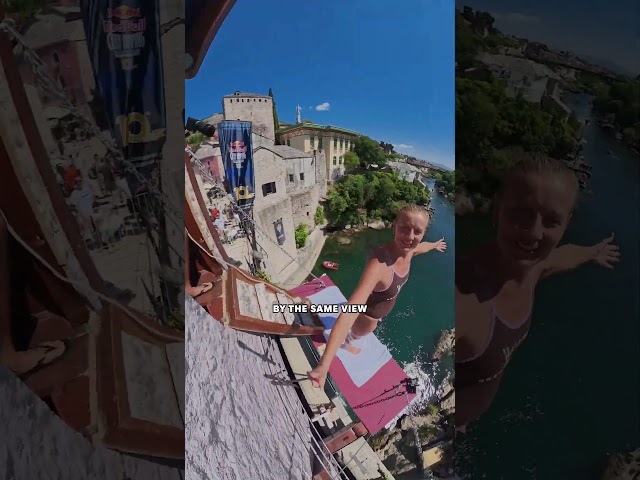 can you imagine diving from this tower on a bridge? 😳 #shorts