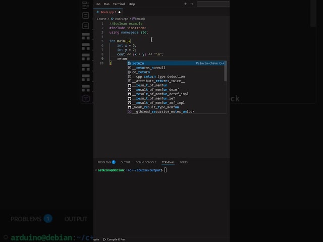Boolean example - C++
