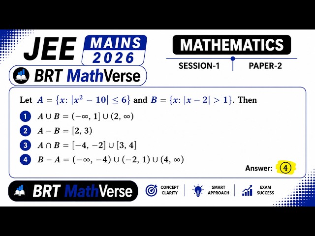 JEE Main 2026 Mathematics | Sets and Intervals | JEE Main PYQ | A Union B and A Intersection B