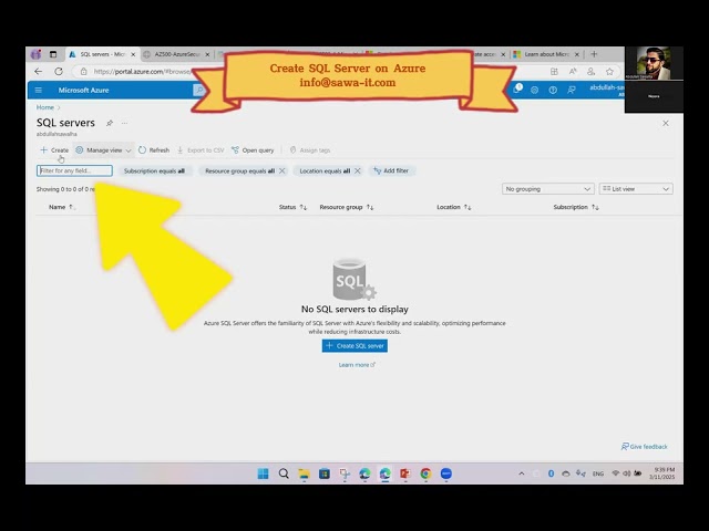Create SQL Server on Azure      #ai #education #sql #shorts 