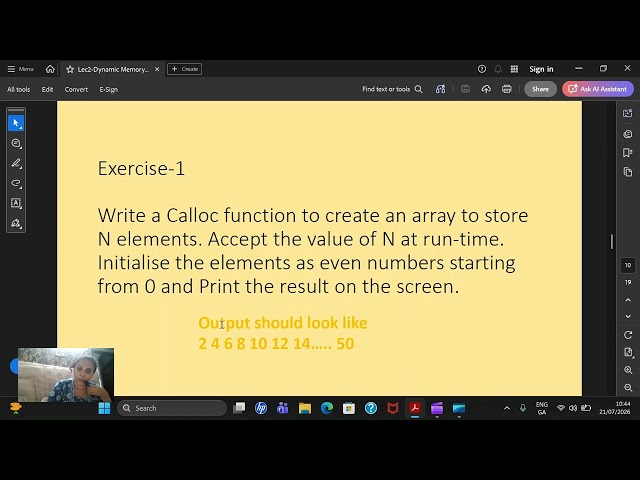 Dynamic Memory allocation- Lesson 2