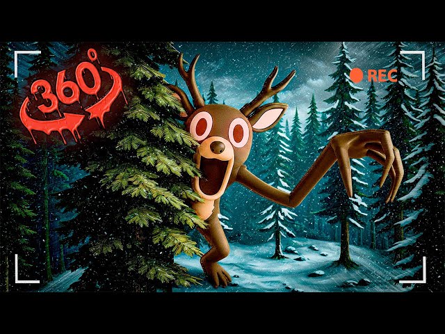 360° VR – EVIL DEER from Roblox Spotted in the Forest in Real Life! (99 nights in the forest)