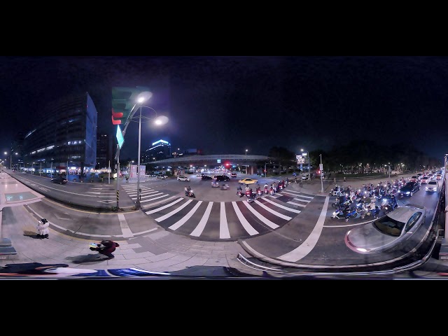 台北 民權東路、建國北路路口夜間   4K 360 全景直播 HDR Auto