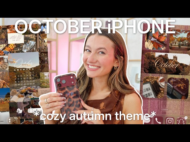 october iphone customization 🍂📱autumn iOS 27 aesthetic theme tutorial!