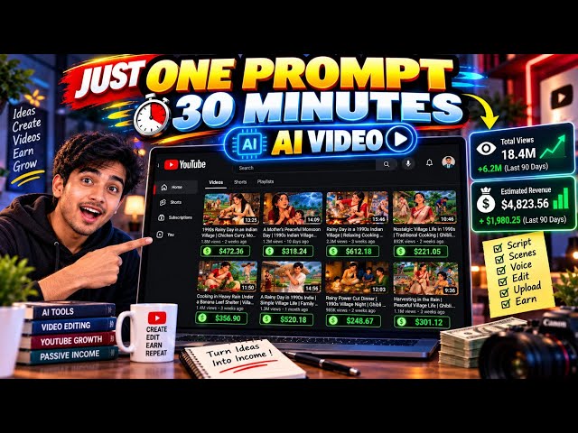 Just ONE Prompt = 30 Minute AI Video | Bangla Tutorial | How to Create Free AI Video 2026