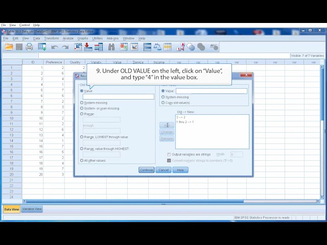 IBM SPSS Variable Recoding