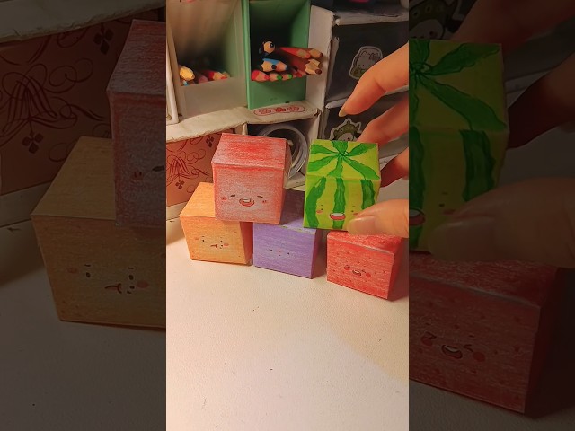 Paper squishy khối trái cây 🌲🥑🍉🍑🥭#unboxing #squishy