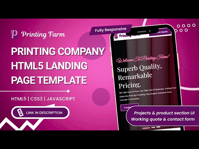 🖨️ Printing Company Website Template 2026 | HTML5 Responsive Landing Page (LIVE DEMO)