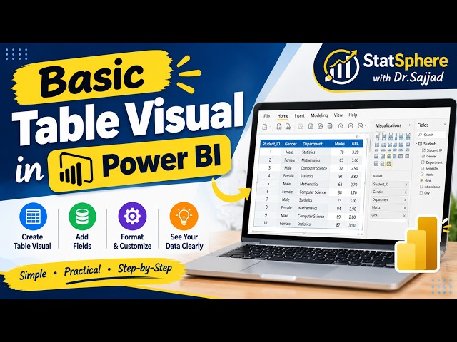 Power BI Table Visual Tutorial for Beginners | Create & Format a Basic Table