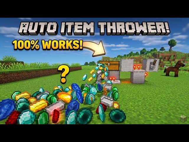 Easy Automatic Item Thrower in Minecraft Bedrock / Java