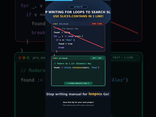 Stop Writing For Loops in Go! 🚀 #go #golang #programming #shorts