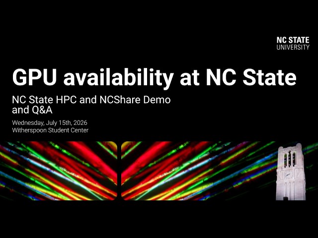 GPU availability workshop: July 2026