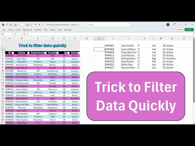 Quick data filtering in real-time #exceltricks #exceltips