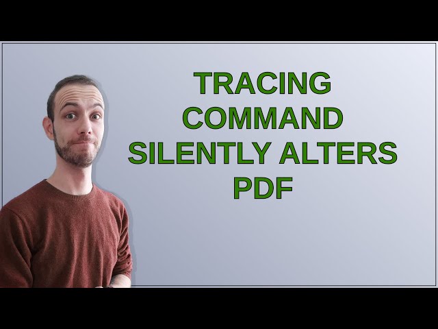 Tex: Tracing command silently alters pdf