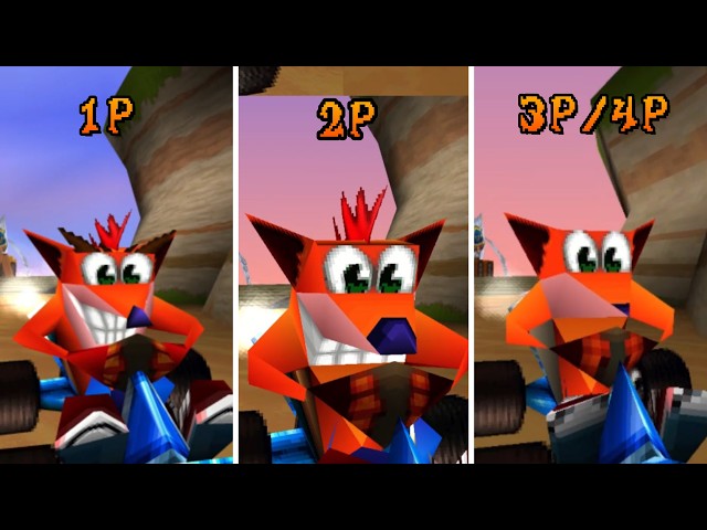 HIGH to LOW Poly Graphics Comparison! All Characters/Tracks | Crash Team Racing 1999 (DEMO Camera)