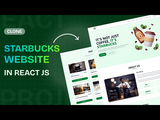 How To Make a Responsive Starbucks Website Design in React JS | React Project Tutorial