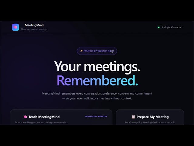 MeetingMind — An AI Agent That Remembers Every Conversation