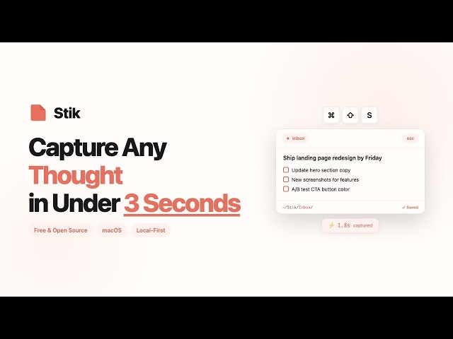 The Fastest Note App for Mac — Stik (Free & Open Source)