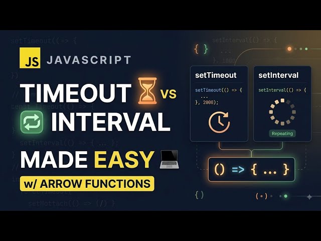 JavaScript setTimeout & setInterval Made Easy 💻 | Arrow Functions #javascript #programming #tech 