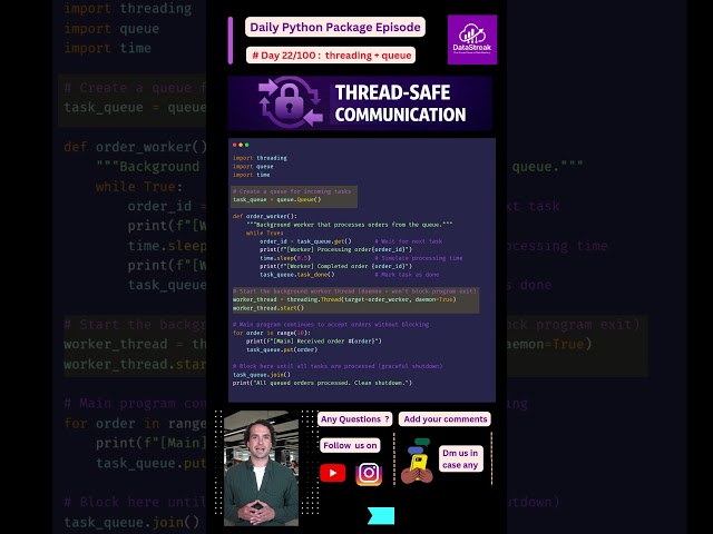 Python Queue + Worker Thread — Real Production Pattern Explained #pythonprogramming  #learnpython
