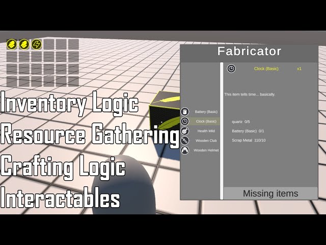 Inventory/Resources/Crafting Logic (Unity Development / Learning)