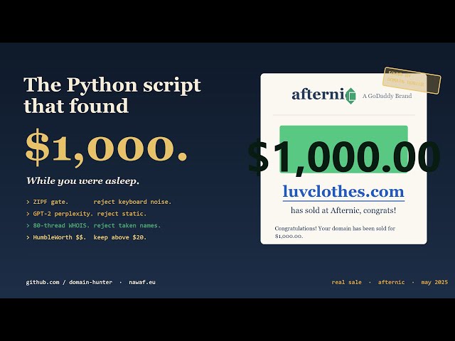 The Python script that finds $1,000 domains while you sleep (open source)