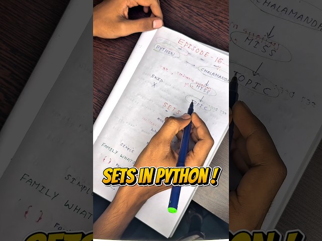 Episode-16 | Sets in Python #coding #python #btech #code