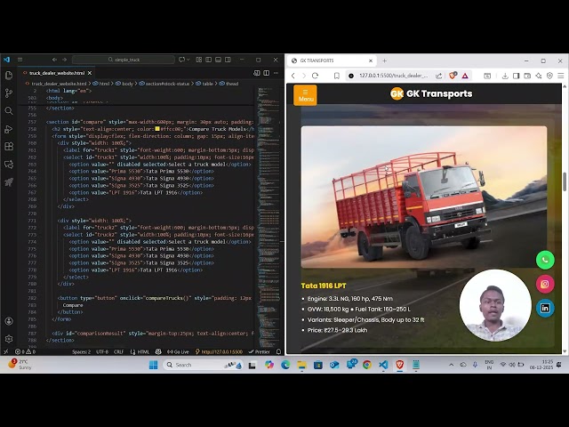 Truck Dealer Website | Frontend Web Project Overview 🚛💻