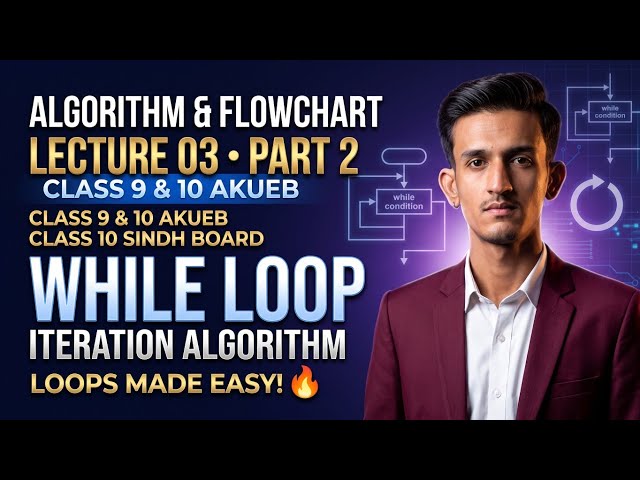 While Loop Algorithm | Iteration Algorithm | Easy Examples | Algorithm&Flowchart | Learn With Qaiser
