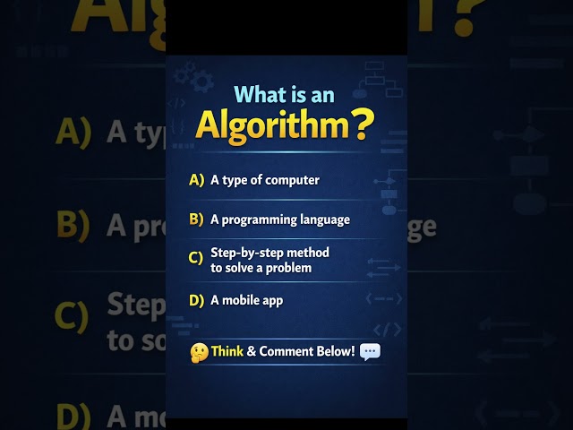 What is an Algorithm? 🤔 | Programming MCQ #1 | Beginners