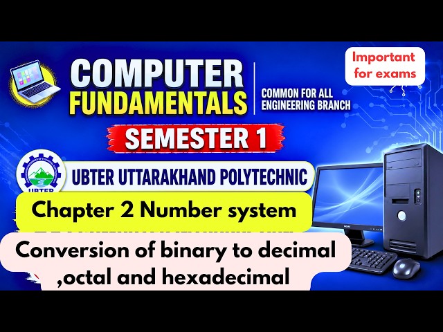 Conversion of Binary to Decimal, Octal & Hexadecimal | Computer Fundamentals | Polytechnic 1st Sem