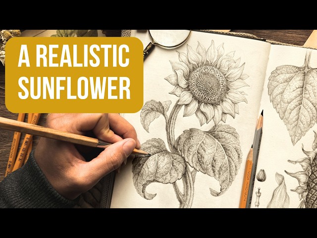 🌻 The Secret to Drawing a REALISTIC Sunflower